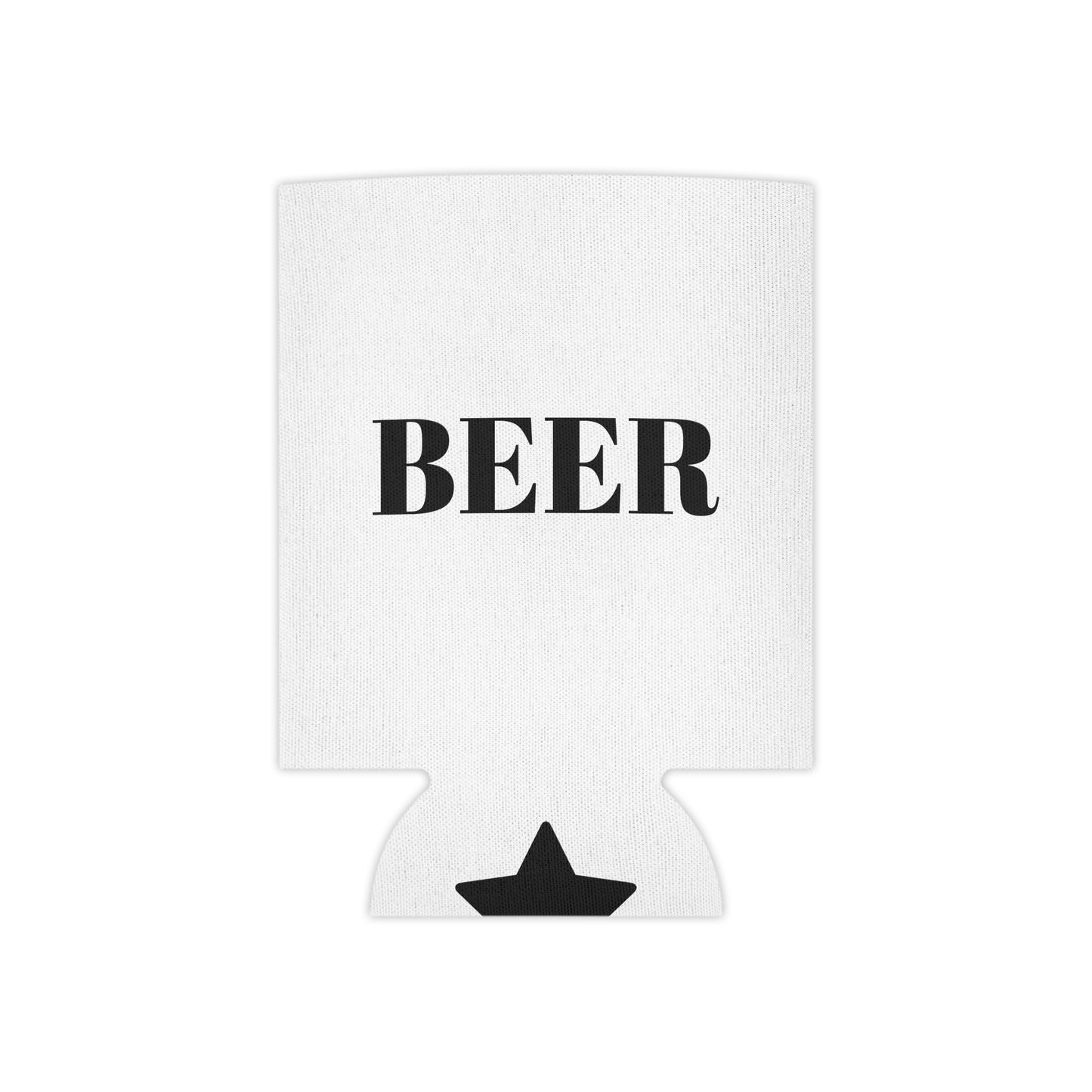 dad gift Can Cooler — "BEER" Minimalist Neoprene Beer Can Cooler