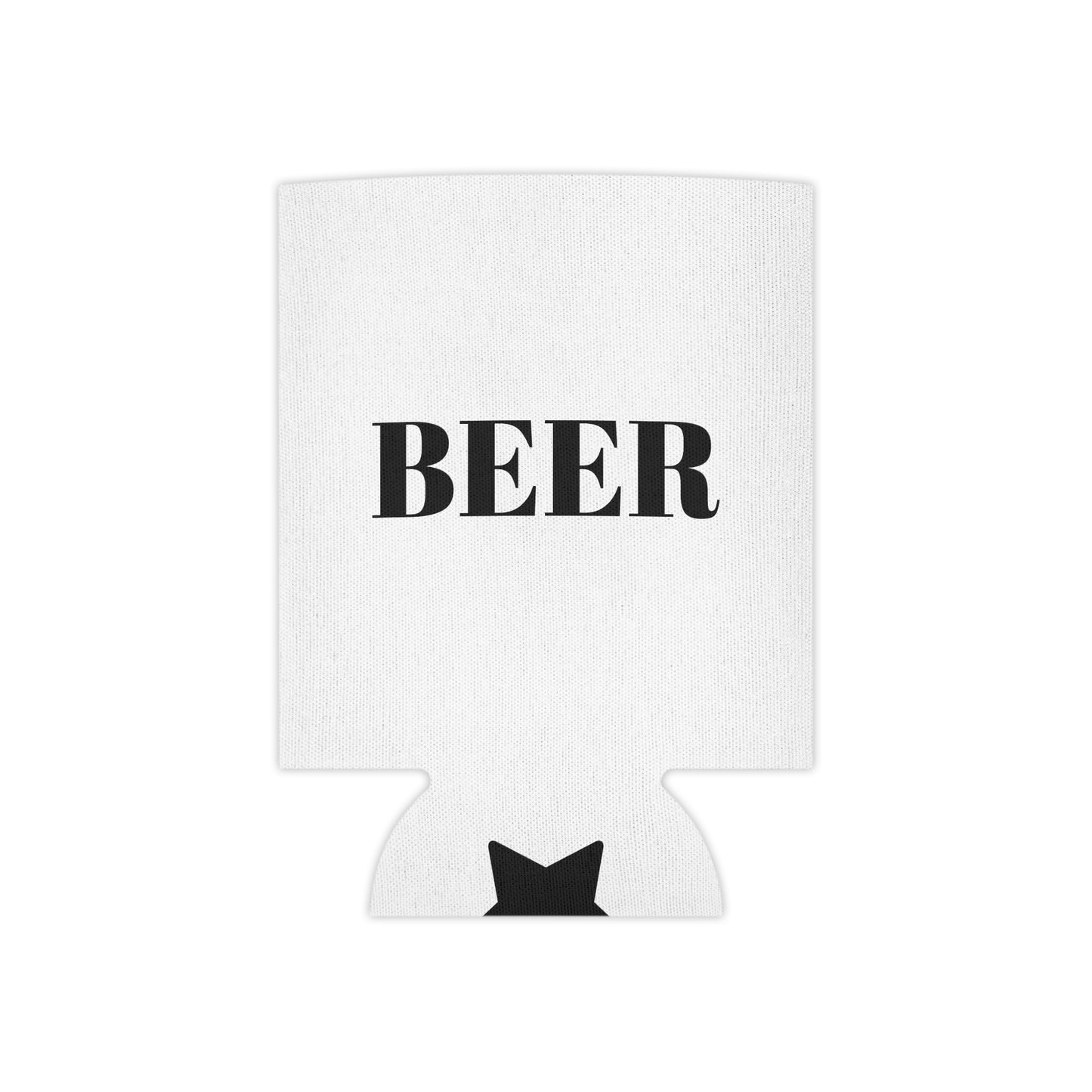 dad gift Can Cooler — "BEER" Minimalist Neoprene Beer Can Cooler