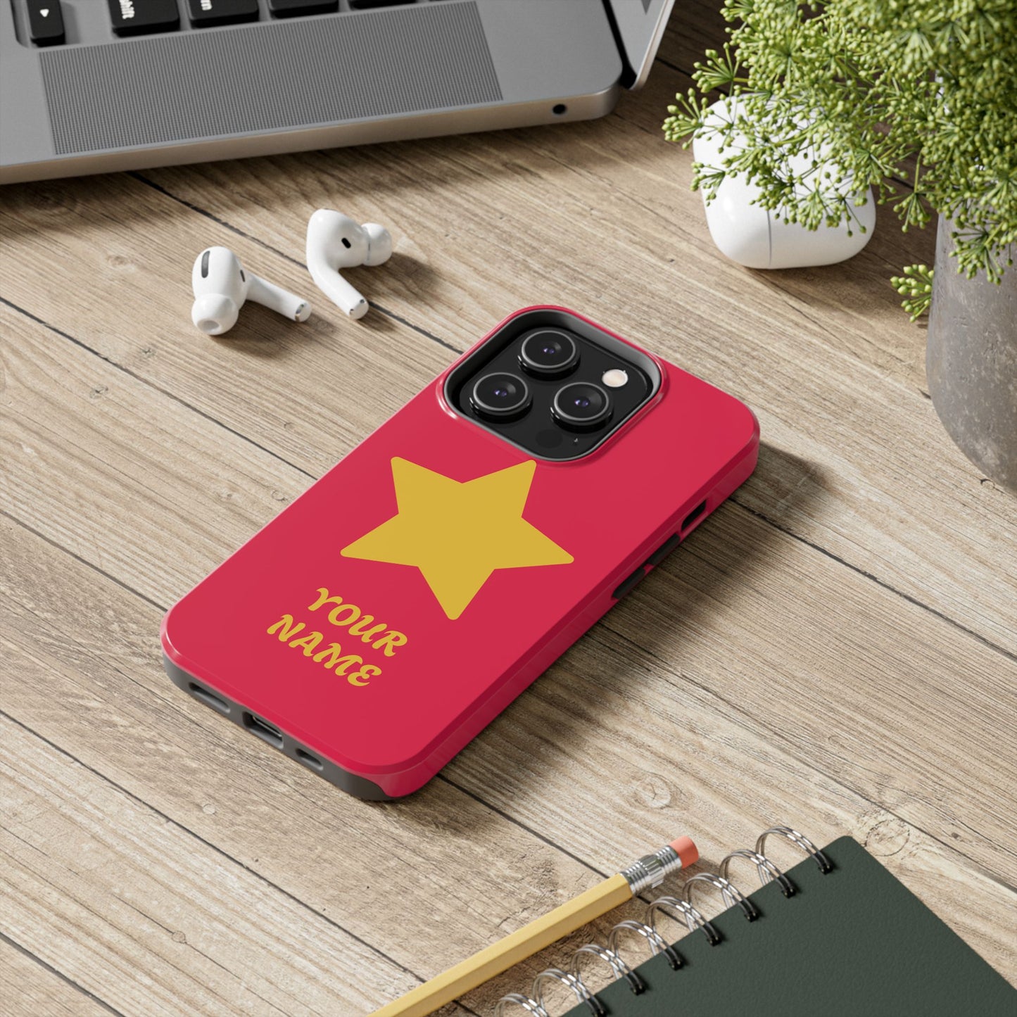 Personalized CARTOON Star Tough Phone Case — Custom Name Protective Phone Cover MANY OPTIONS